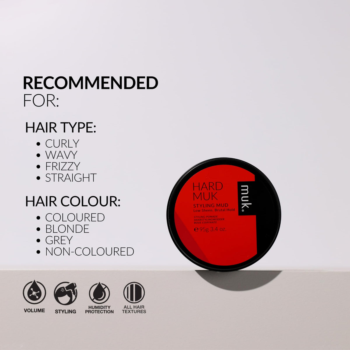 Muk Haircare Styling Mud shows its texture during application.