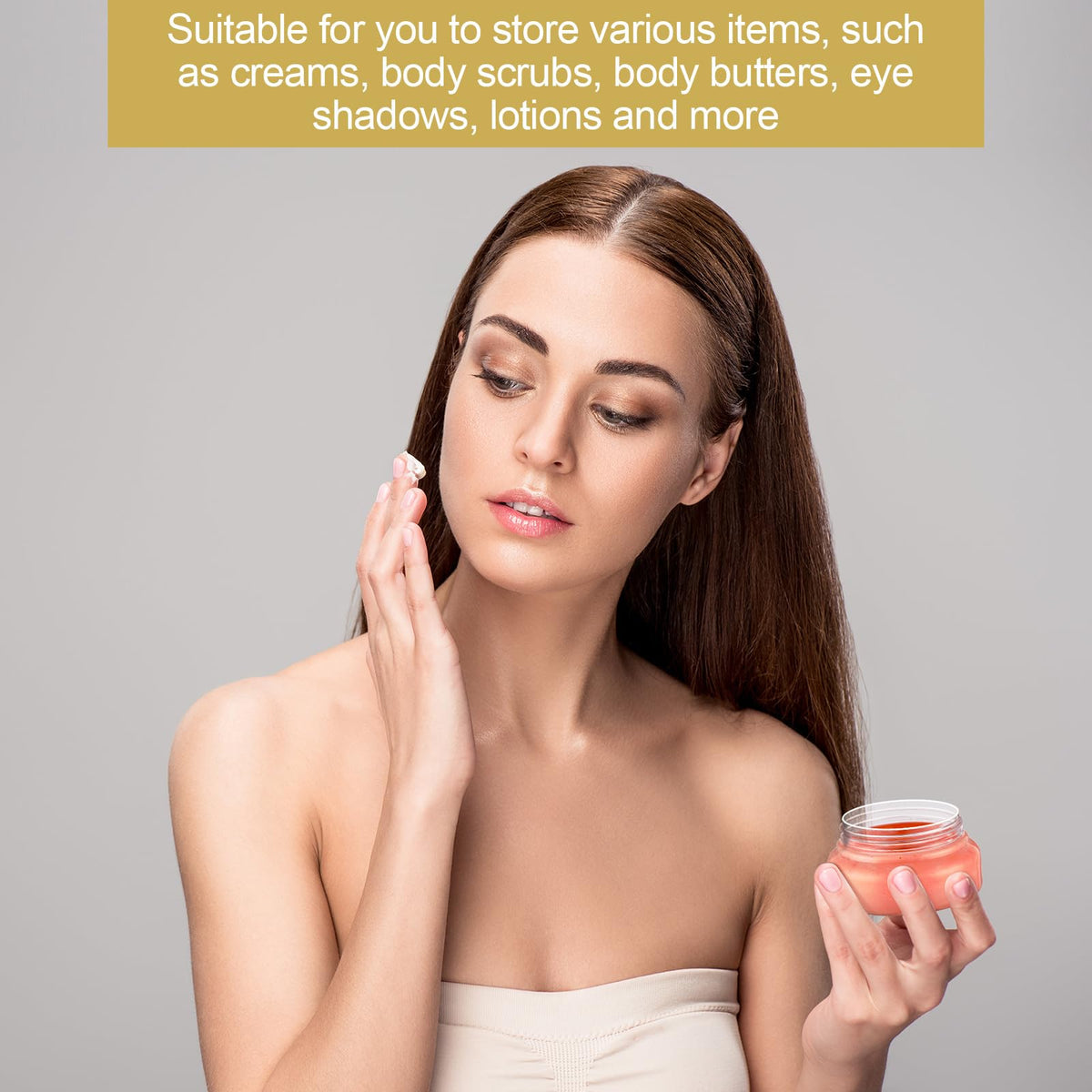 Mumufy refillable jar great for body scrubs and lotions on the go.