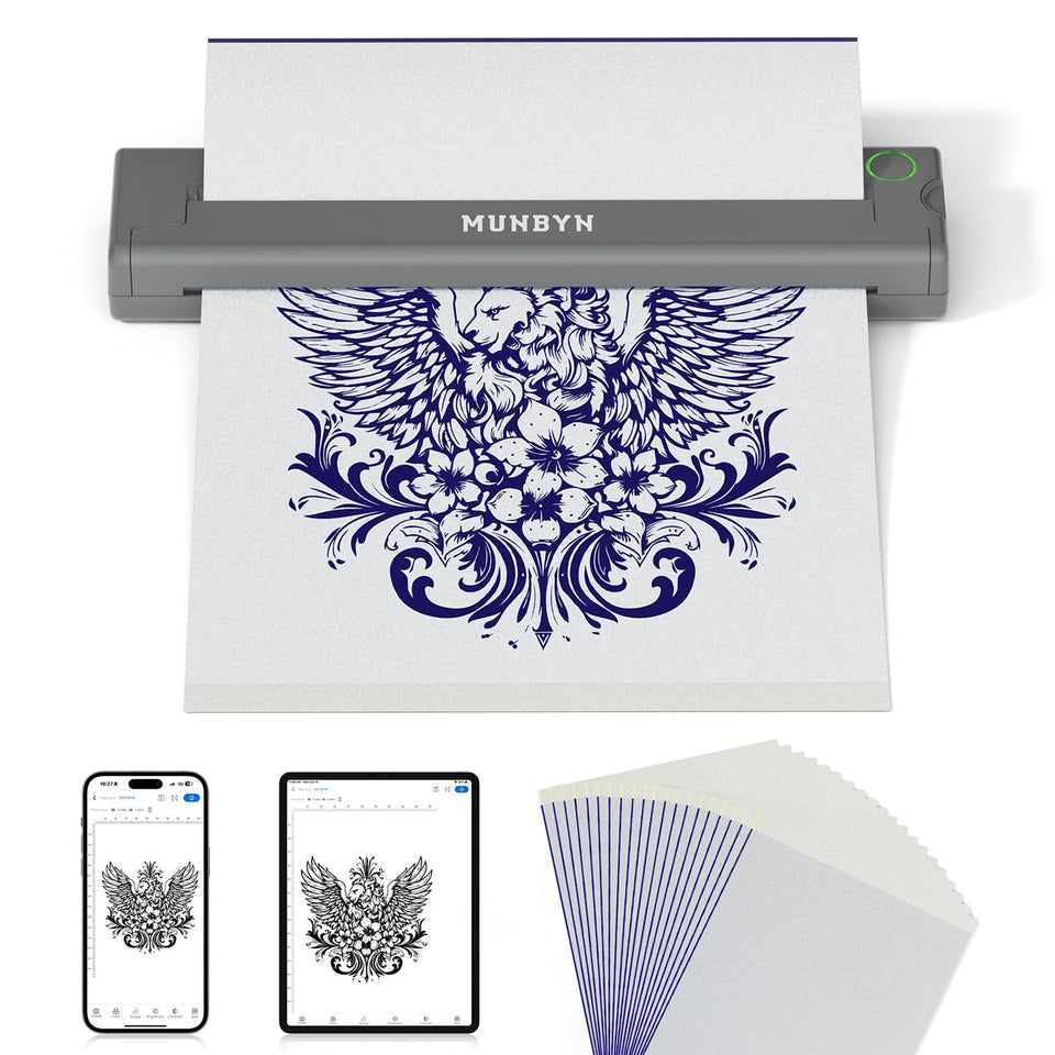 MUNBYN ITP05 portable tattoo printer in compact on-the-go form