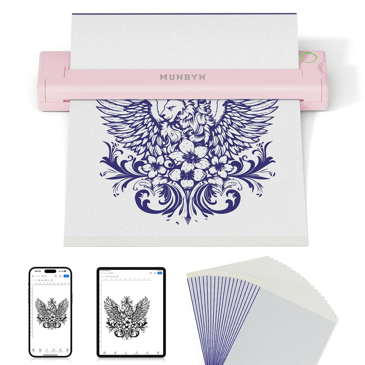 MUNBYN ITP05 tattoo stencil printer compact design for portable studio use