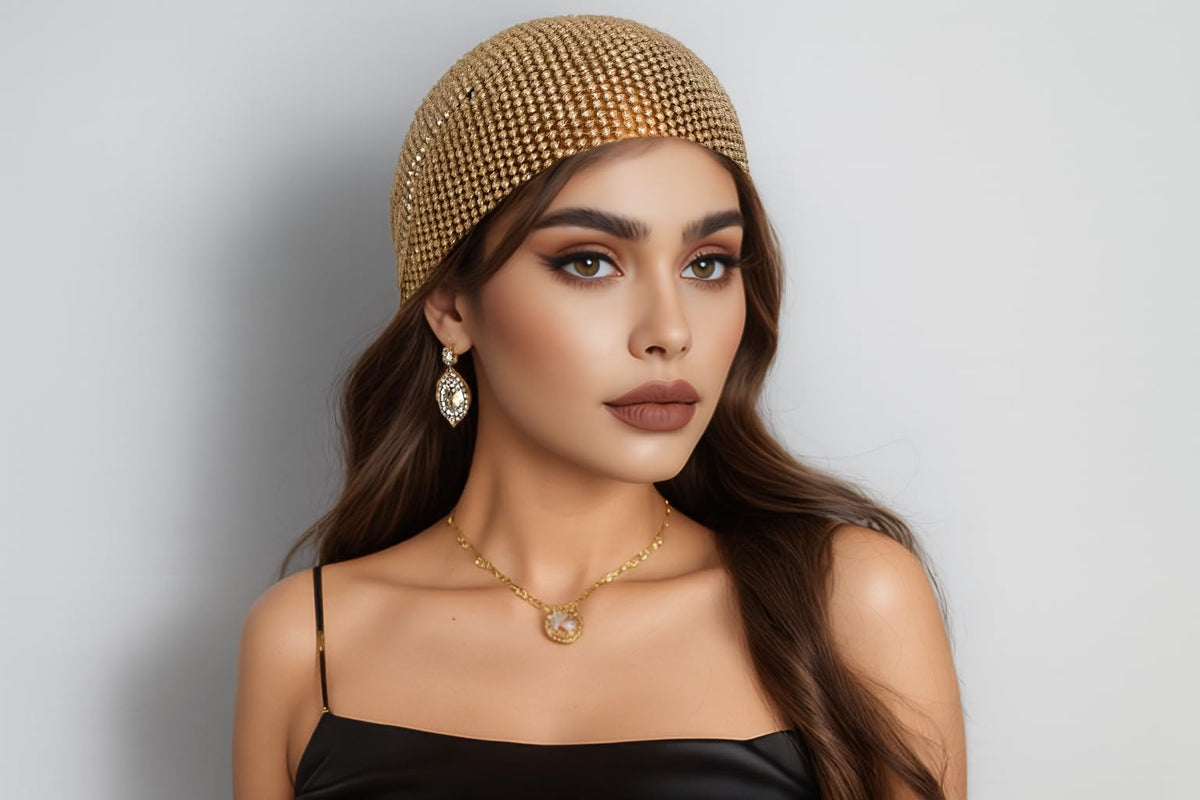 Munyee Hua rhinestone headscarf uses durable materials for daily wear
