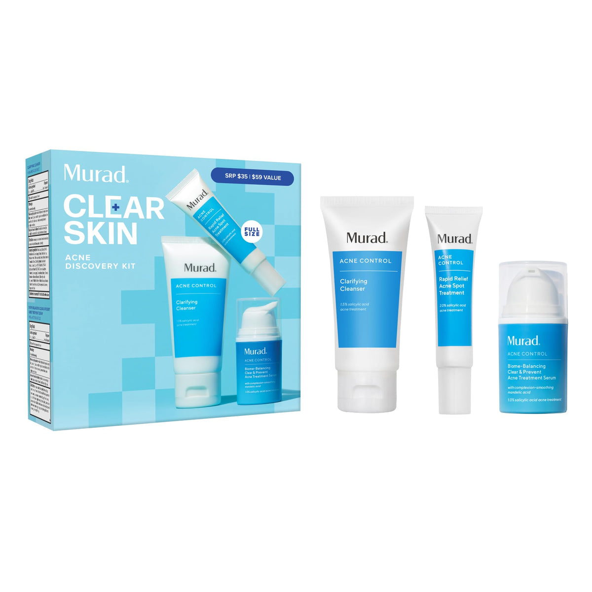 Murad Acne Trial Kit bottle-pump shown for easy daily cleansing and oil balance