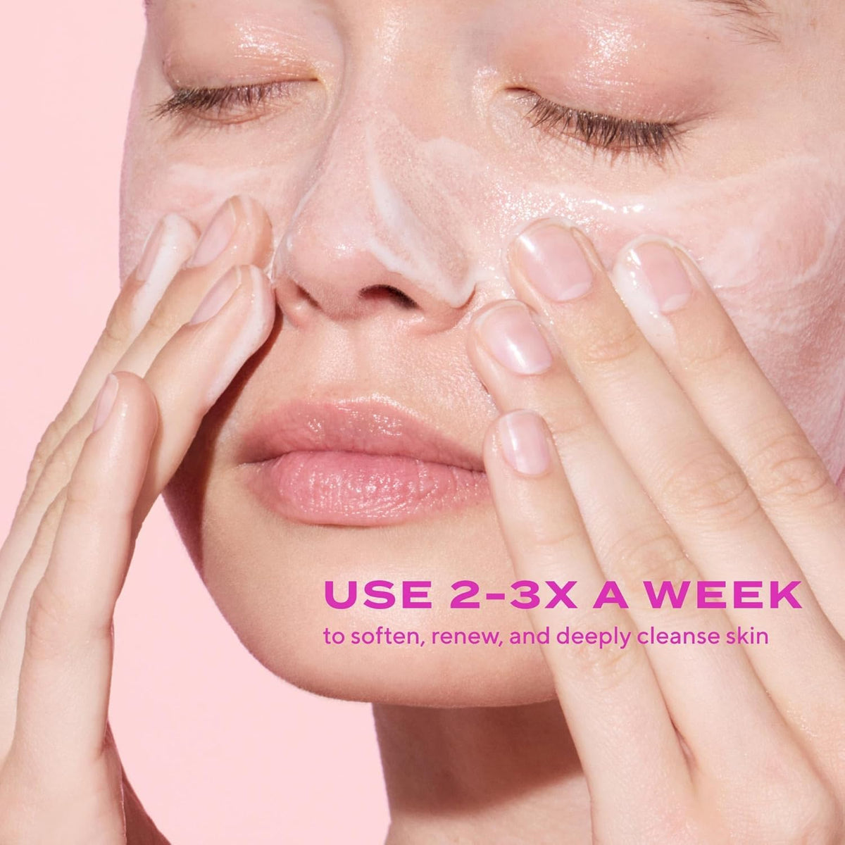 Murad AHA/BHA Exfoliating Cleanser texture close-up shows creamy polish.