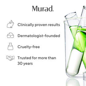 Murad Daily Clarifying Peel bottle on bathroom shelf for evening routine.