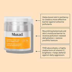 Closeup of Murad Essential-C cream texture, highlighting a silky, fast-absorbing formula.