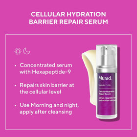 Murad Hyaluronic Acid molecular-network forms a protective moisture layer.