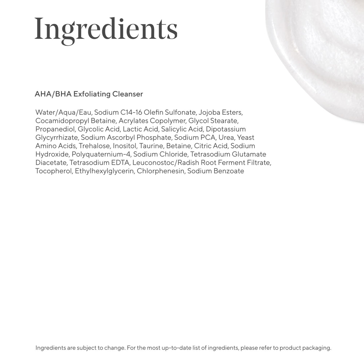 Murad Hydrate Trial Kit lotion swirl emphasizing hydrating formula feel.
