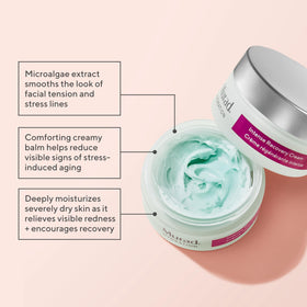 Murad Intense Recovery Cream texture swirl highlights creamy formula delivering lasting moisture.