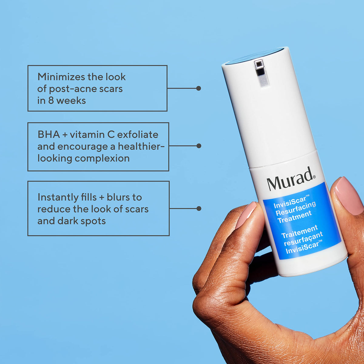 Murad InvisiScar cream swatch demonstrates lightweight, blendable texture for smoother skin