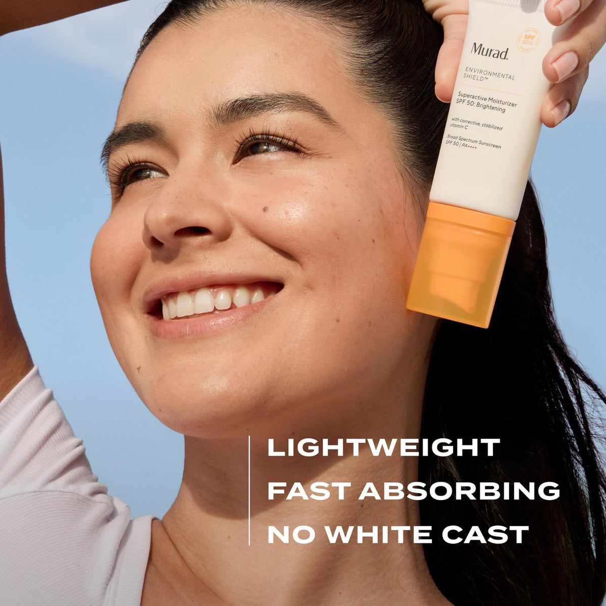 Murad moisturizer glow finish on skin shows instant hydration and dewy radiance.