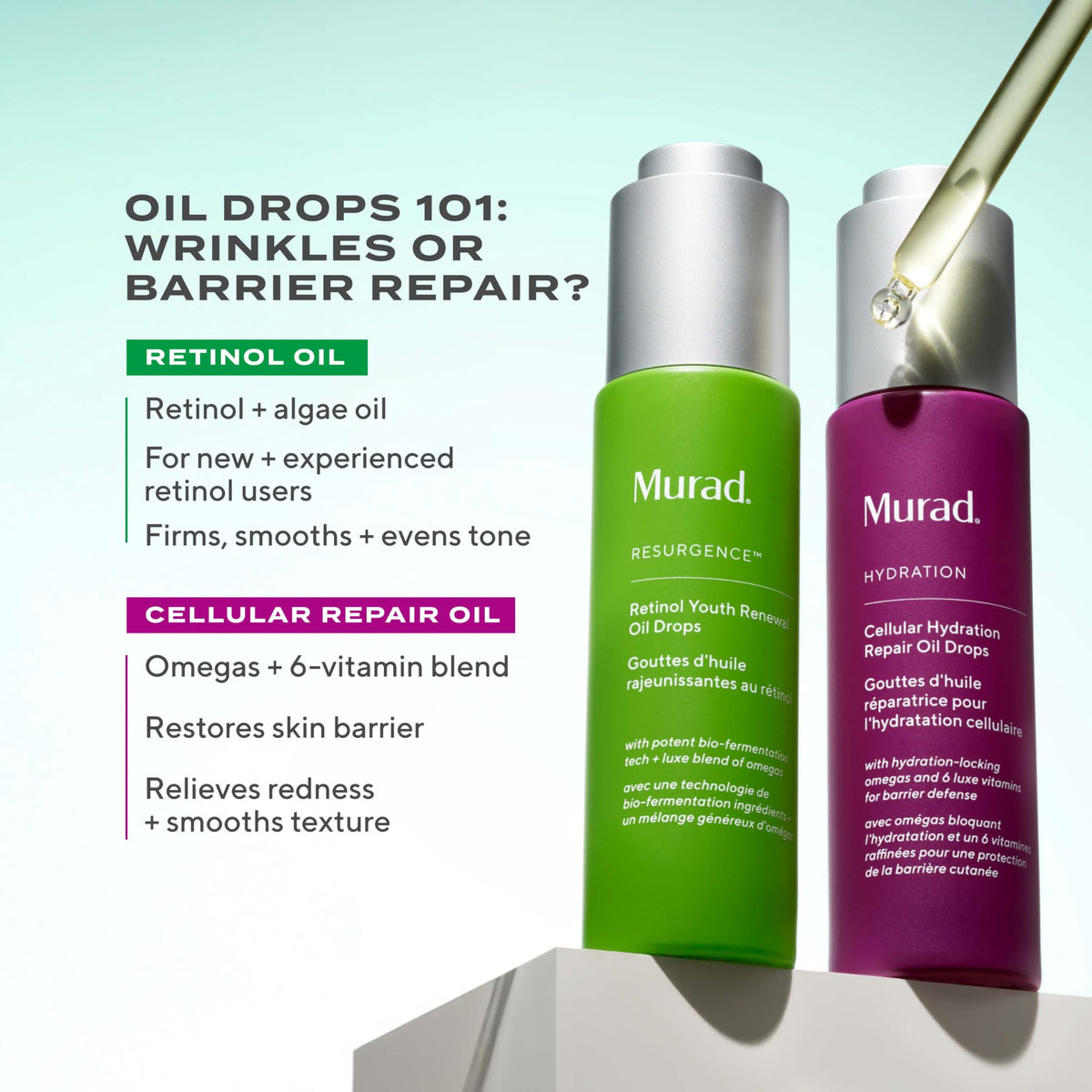 Murad Morning and Night use scene suggests daily ritual for hydration.