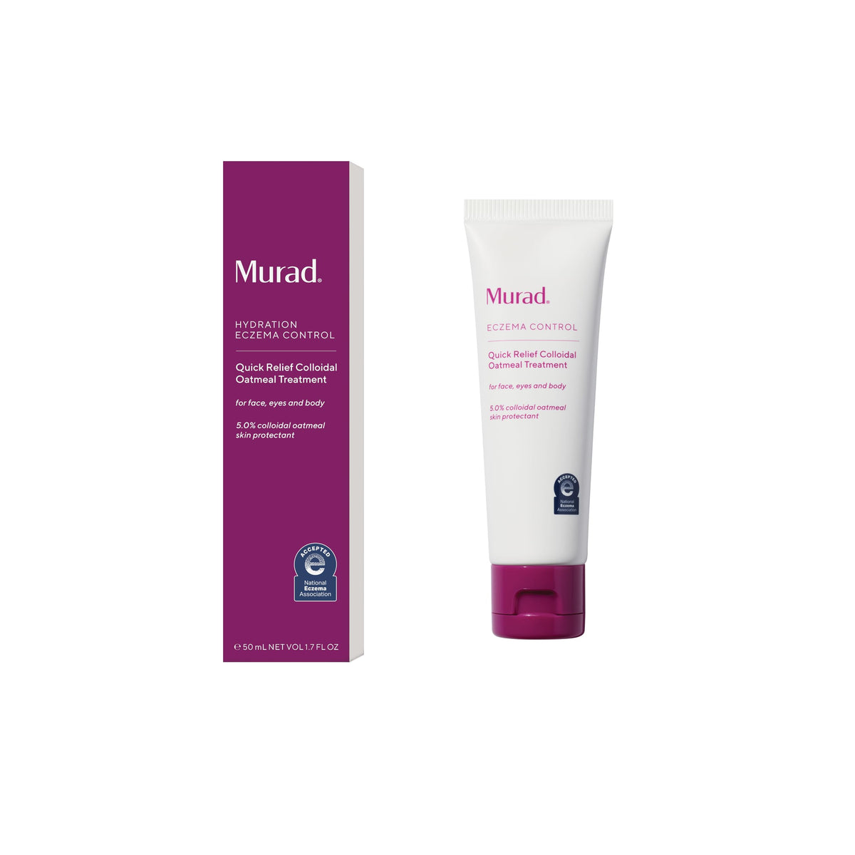 Murad Quick Relief Colloidal Oatmeal Cream bottle for quick soothe and hydration