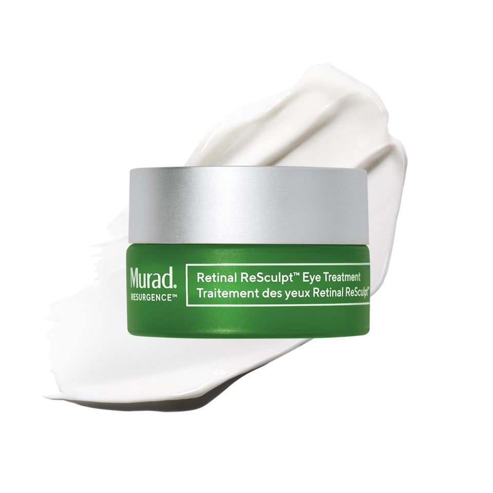 Murad Retinal ReSculpt Eye Lift tube close-up showing creamy texture for gentle nightly use