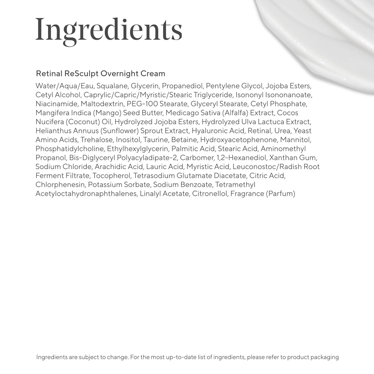 Murad Retinal ReSculpt texture closeup of creamy night-time formula.