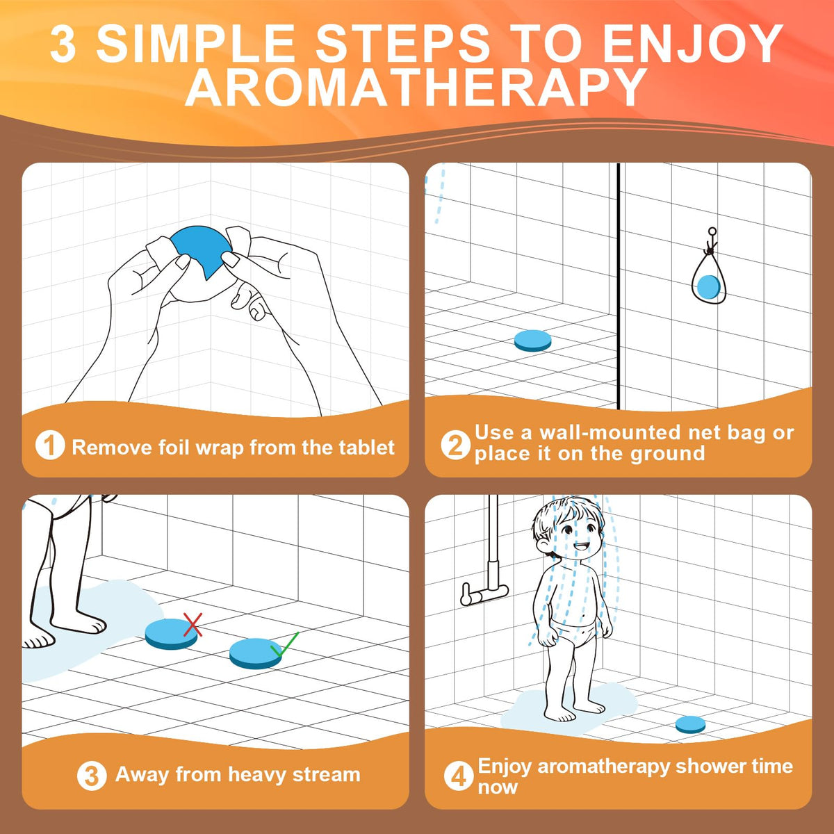 MURAN SHOWER chamomile steamers promote calm in shower
