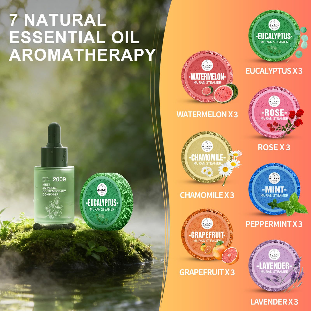 MURAN SHOWER eucalyptus steamers refresh the senses during shower