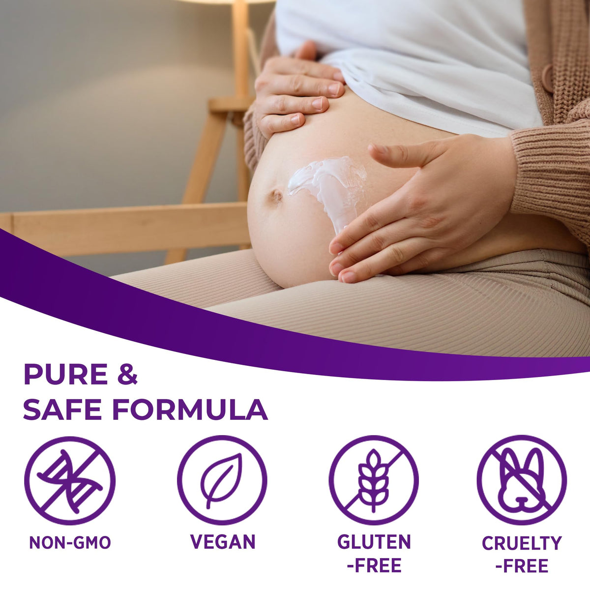 MURASAKI BEAUTY pregnancy skincare packaging with calming lavender scent