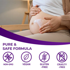 MURASAKI BEAUTY pregnancy skincare packaging with calming lavender scent