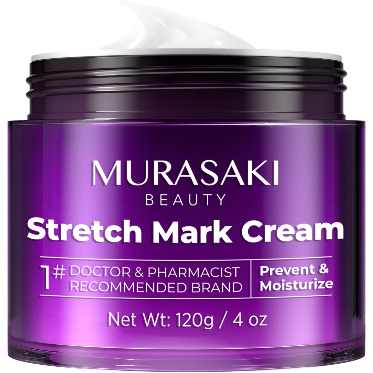 MURASAKI BEAUTY stretch mark cream on belly during pregnancy with silky hydration