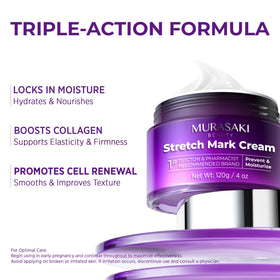 MURASAKI BEAUTY cream texture close-up showing non-greasy fast-absorbing formula