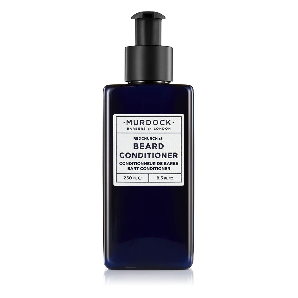 Murdock London beard conditioner bottle shows a clean formula for softer beard