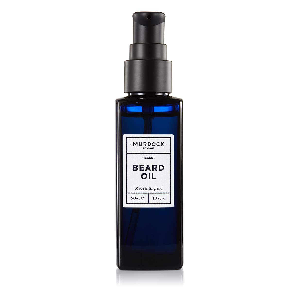 Murdock London beard oil pour for even distribution and smooth, nourished hair.