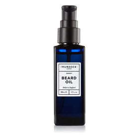 Murdock London beard oil pour for even distribution and smooth, nourished hair.