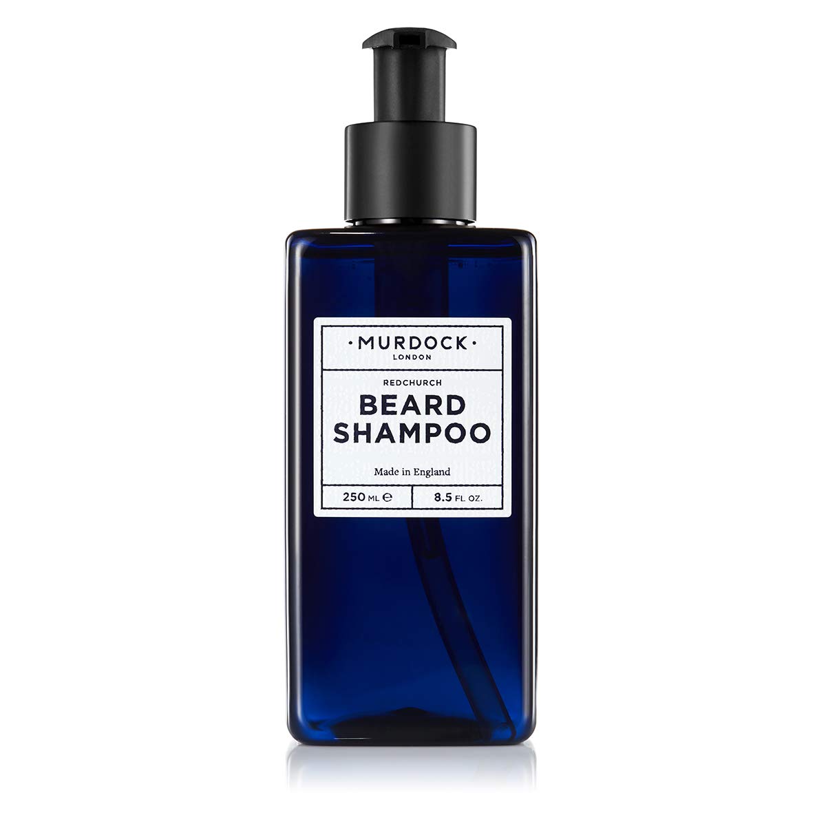 Murdock London beard shampoo bottle front view highlighting premium formula