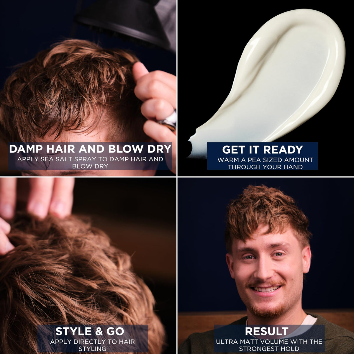 Murdock London Sea Salt Paste blow-dry-step captures salon-inspired results