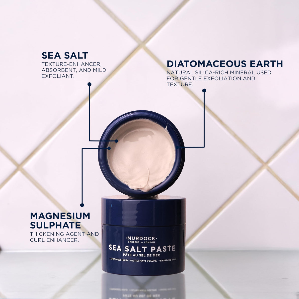 Murdock London Sea Salt Paste hair-application shows how to define volume