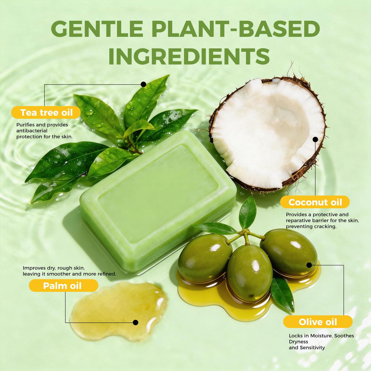 MUREND Tea Tree Soap close-up highlights natural texture and exfoliating particles