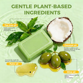 MUREND Tea Tree Soap close-up highlights natural texture and exfoliating particles