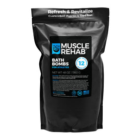 Muscle Rehab athletic pack bath bomb refill ready for post-workout soak.