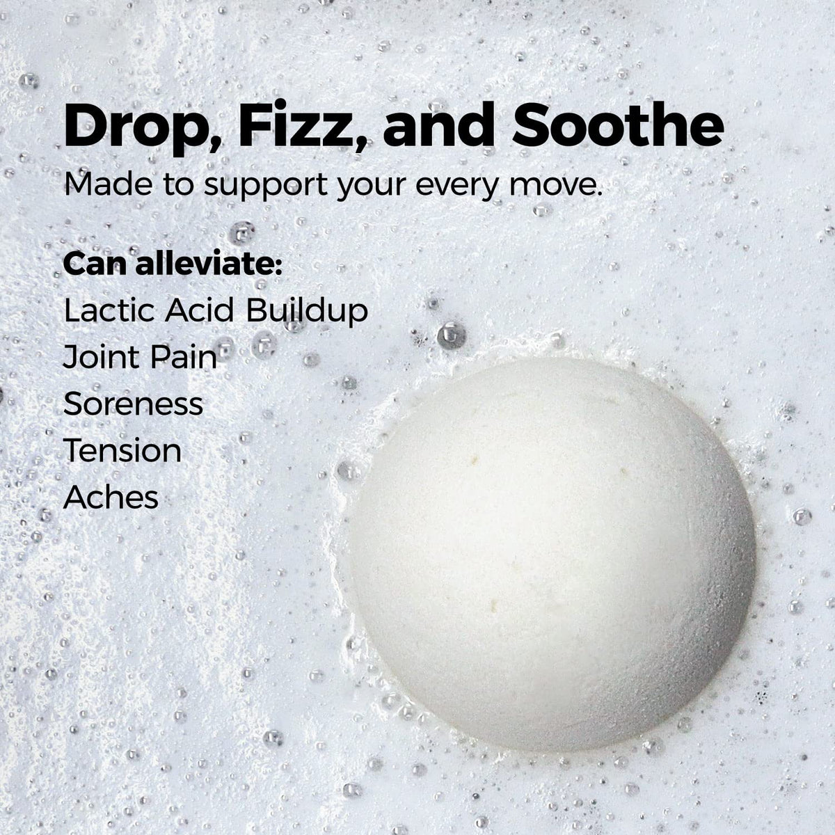 Muscle Rehab bath bomb with epsom salts for a relaxing soak.