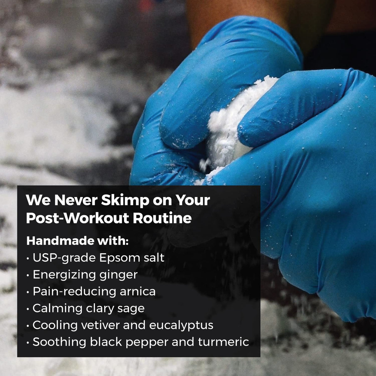Muscle Rehab epsom salt close-up highlighting magnesium sulfate benefits.