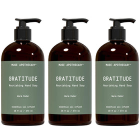 Muse Apothecary Hand Ritual bottle front with cedar notes for a soothing aromatherapy moment