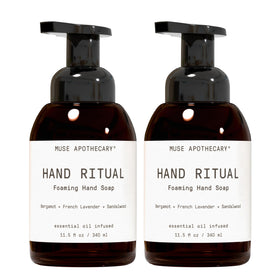 Muse Apothecary Hand Ritual bottle front with bergamot-lavender-sandalwood aroma for daily pampering