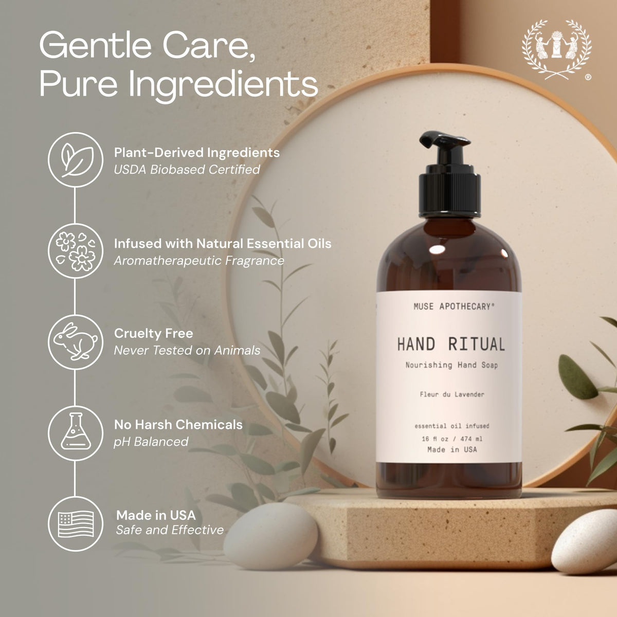 Muse Apothecary Hand Ritual Leaping Bunny Certified cruelty-free product.