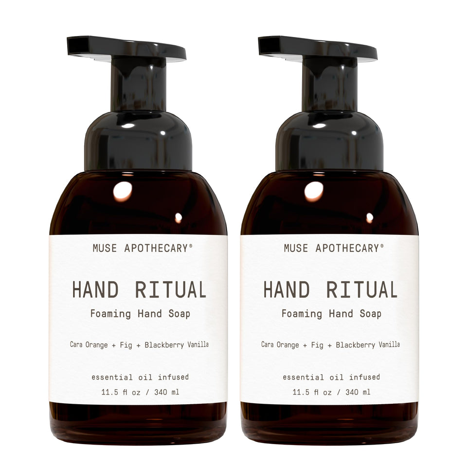Muse Apothecary Hand Ritual foaming soap bottle with aromatic fragrance for clean, soothed hands