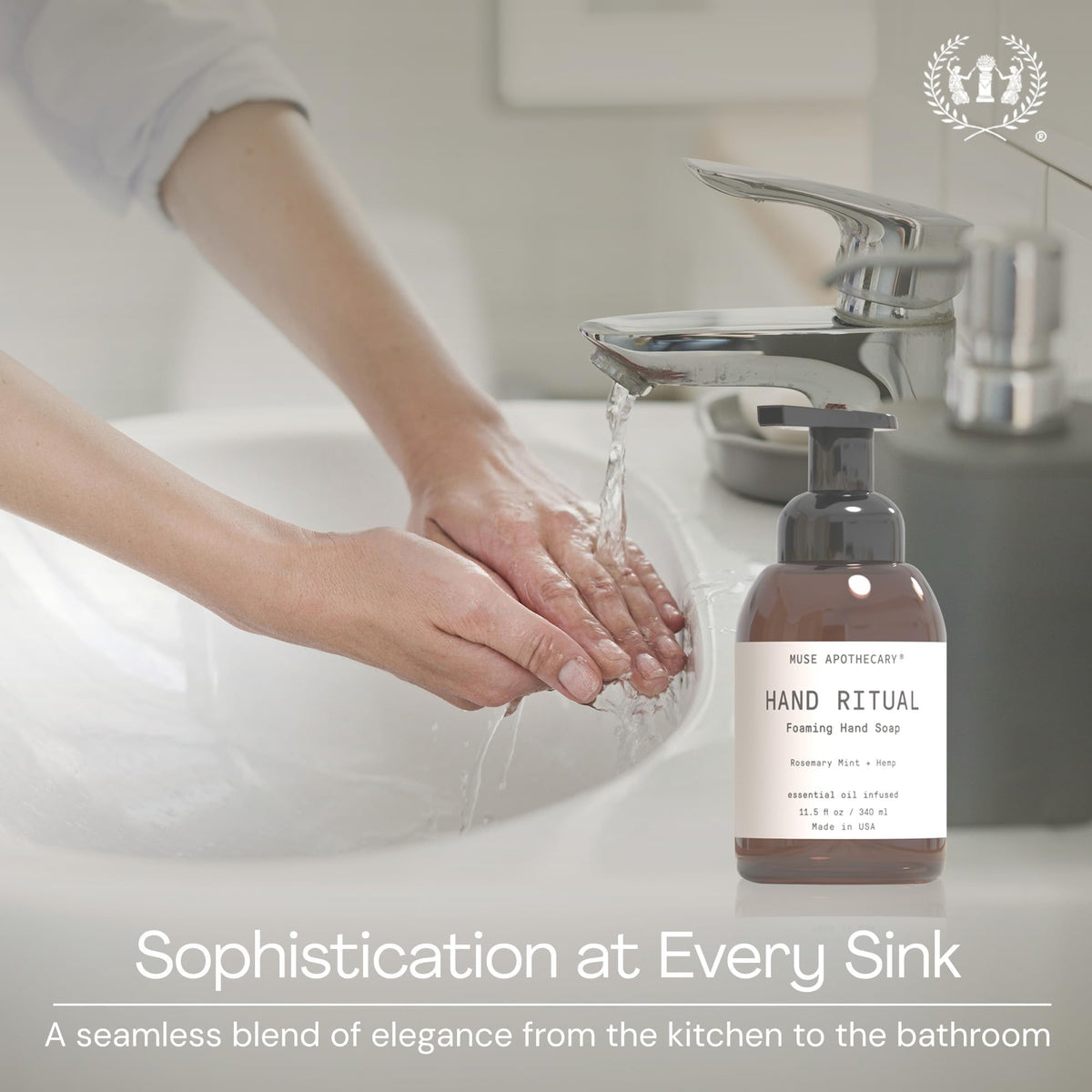 Muse Apothecary Hand Ritual pump-action demonstrates easy, mess-free dispensing