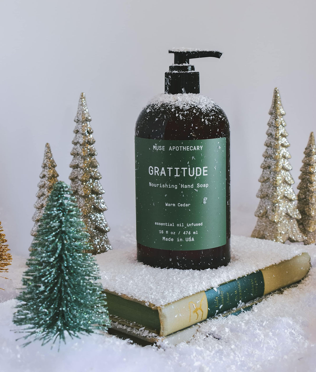 Warm Cedar notes from Muse Apothecary Hand Ritual create a calming washing ritual.