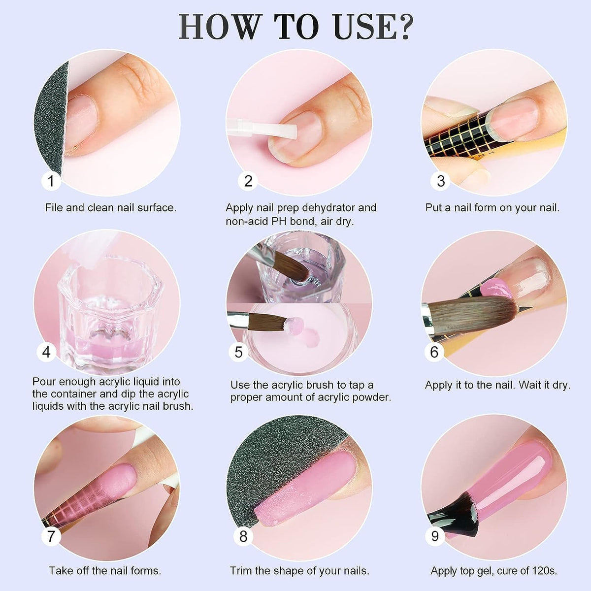 MUSILAN acrylic liquid demonstrates durable adhesion for nail enhancements