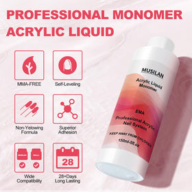 MUSILAN acrylic liquid two bottles pack for DIY nail projects