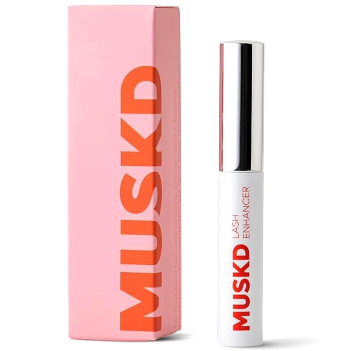 MUSKD Eyelash Growth Serum bottle shown, highlighting premium design for daily lash care