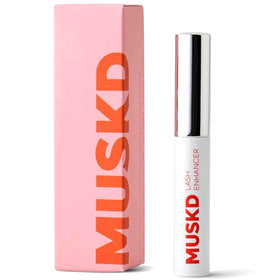 MUSKD Eyelash Growth Serum bottle shown, highlighting premium design for daily lash care