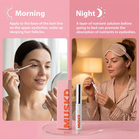 Close-up of the MUSKD brush tip, showing precise lash line coverage