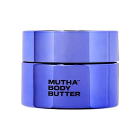 MUTHA Body Butter jar close-up showing rich nourishment for all skin types.