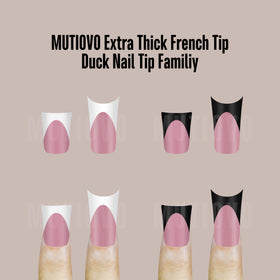 MUTIOVO berry pink extra thick med-long nails for bold tips.
