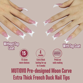 MUTIOVO moon-curve duck nail tips reduce filing and speed up nail art.
