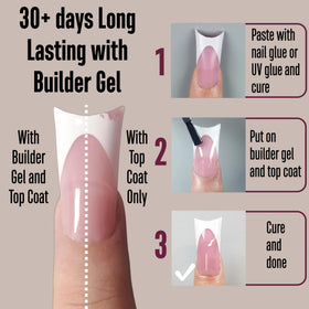 MUTIOVO soft gel double-thick tips offer durable press-ons.